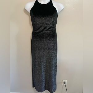 JUMP vintage 90s Maxi sparkle black dress
